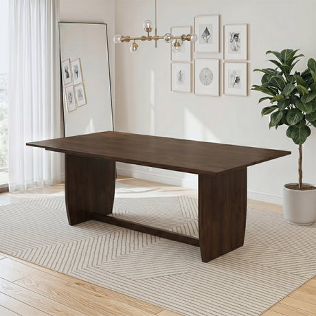 Preston Warm Walnut Solid Wood Dining Table with Trestle Base from Ashcroft Furniture - Luna Furniture