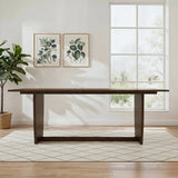 Preston Warm Walnut Solid Wood Dining Table with Trestle Base
