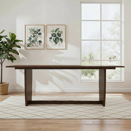 Preston Warm Walnut Solid Wood Dining Table with Trestle Base from Ashcroft Furniture - Luna Furniture
