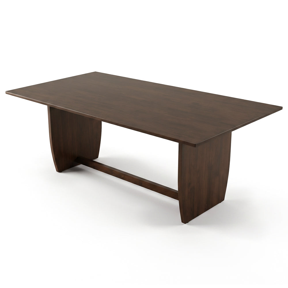 Preston Warm Walnut Solid Wood Dining Table with Trestle Base