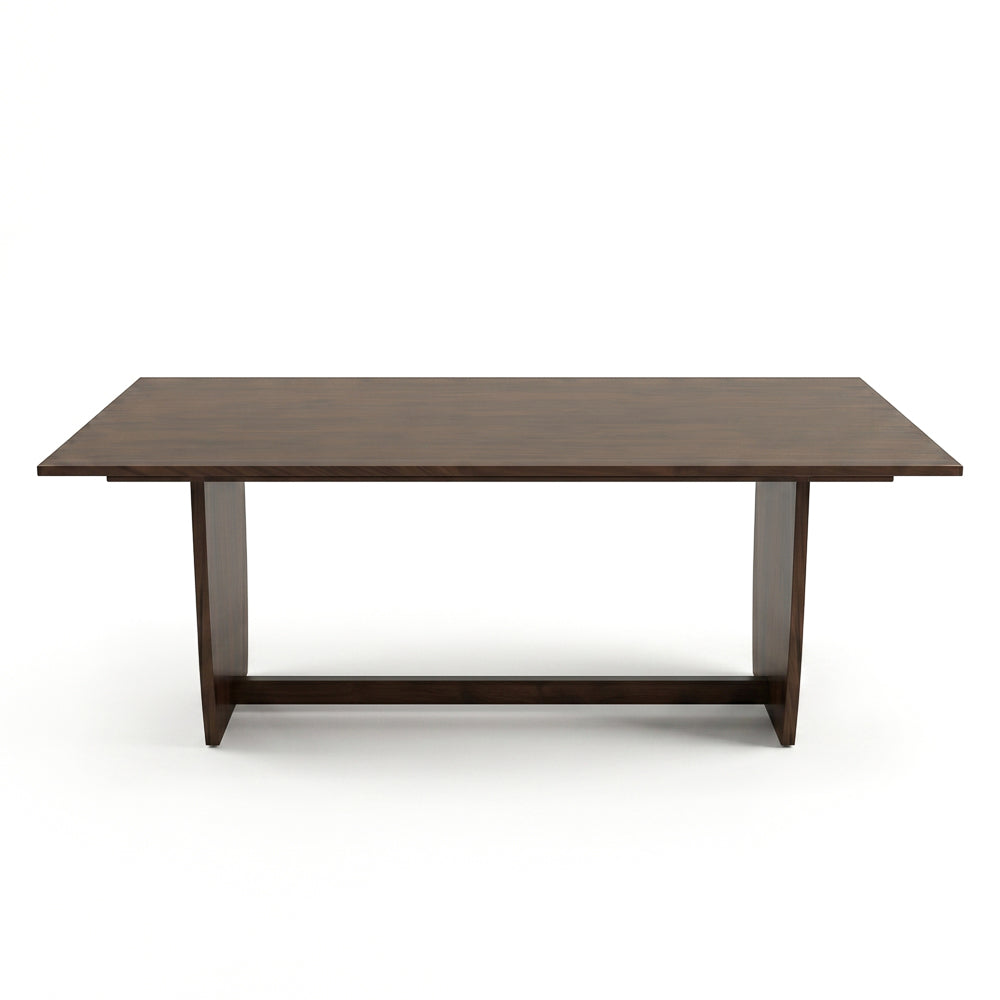 Preston Warm Walnut Solid Wood Dining Table with Trestle Base