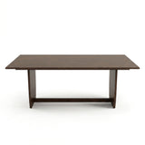 Preston Warm Walnut Solid Wood Dining Table with Trestle Base