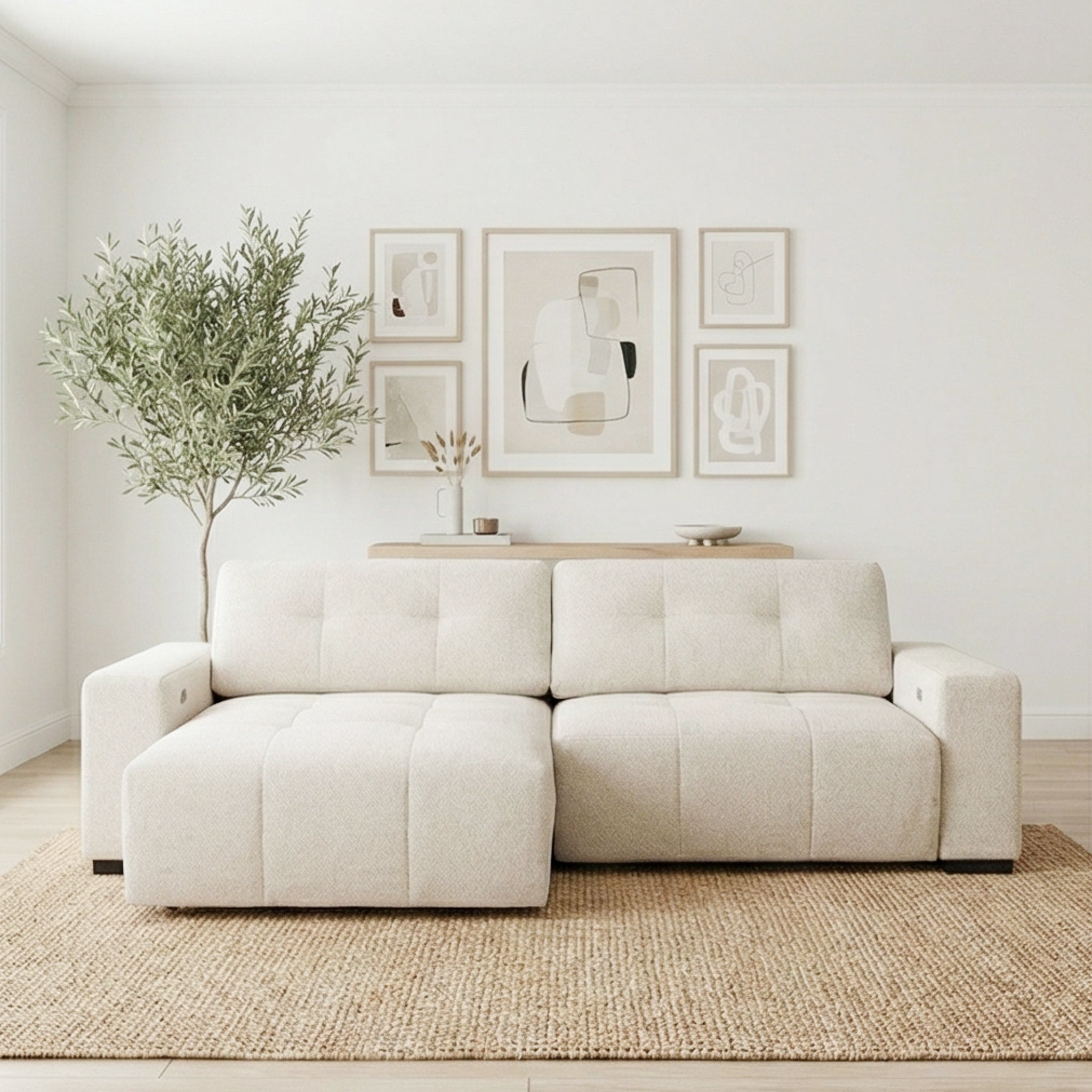 Corston Beige Linen PWR Slider Sofa from Ashcroft Furniture - Luna Furniture