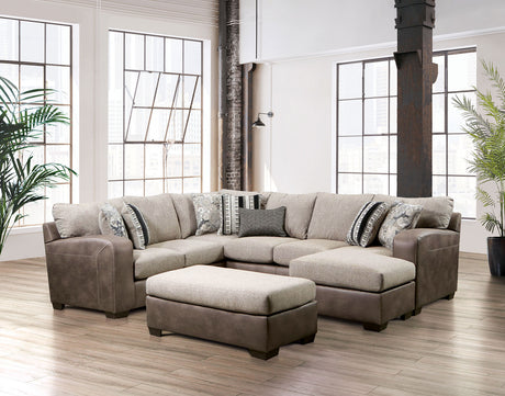 Ashenweald Brown/Light Brown Sectional from Furniture of America - Luna Furniture