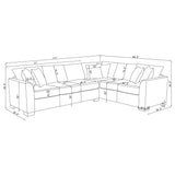 Ashford Greige Chenille Upholstered Sleeper Sectional Sofa from Coaster - Luna Furniture
