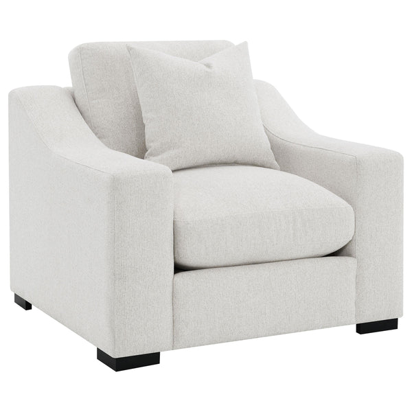 Ashlyn Sand Fabric Upholstered Track Arm Accent Chair
