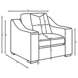 Ashlyn Sand Fabric Upholstered Track Arm Accent Chair from Coaster - Luna Furniture
