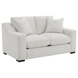 Ashlyn Sand Fabric Upholstered Track Arm Loveseat from Coaster - Luna Furniture