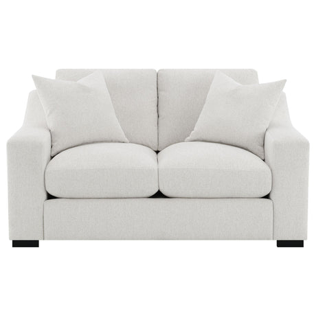 Ashlyn Sand Fabric Upholstered Track Arm Loveseat from Coaster - Luna Furniture