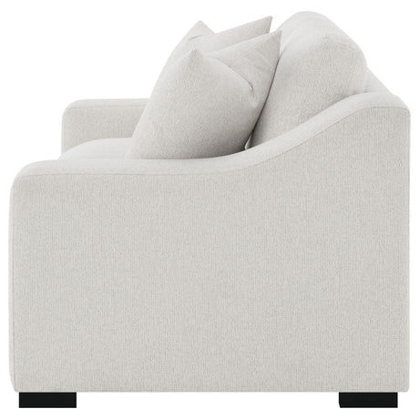 Ashlyn Sand Fabric Upholstered Track Arm Loveseat from Coaster - Luna Furniture