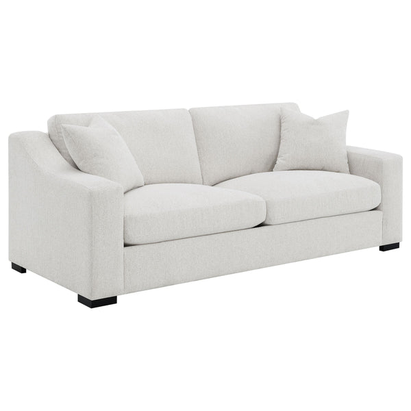 Ashlyn Sand Fabric Upholstered Track Arm Sofa