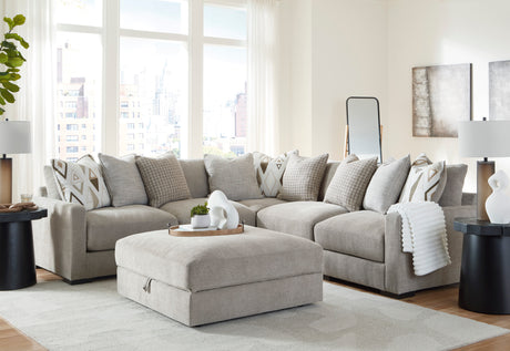 Aslan Court Pebble 5-Piece Sectional with Ottoman from Ashley - Luna Furniture