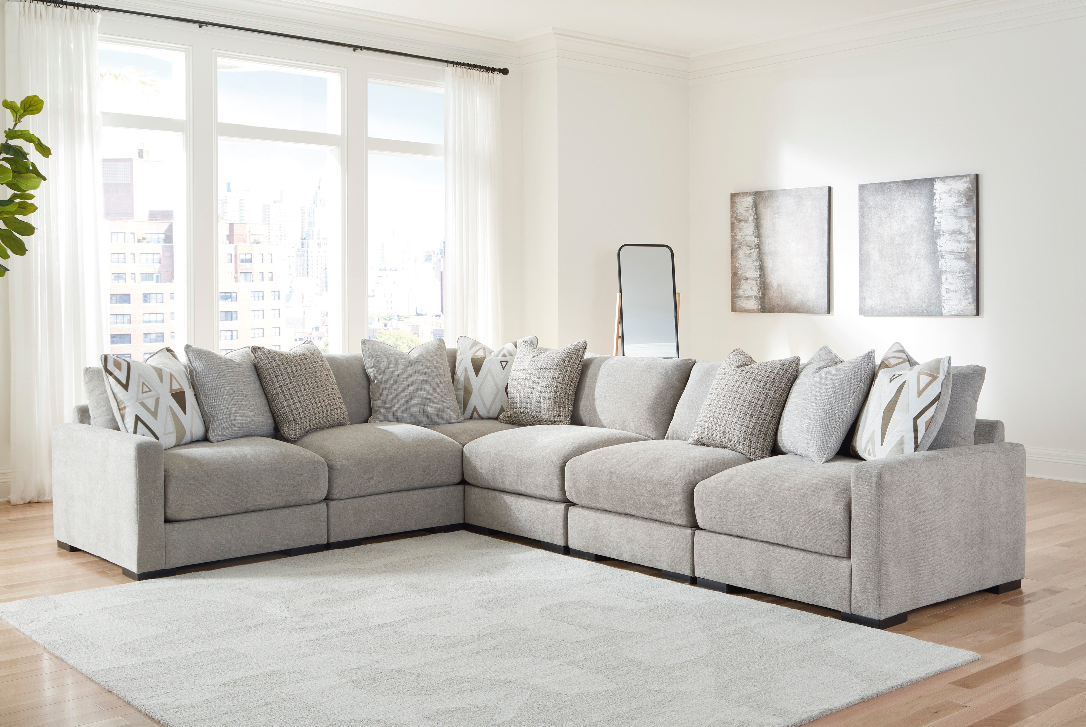 Ashley Aslan Court Pebble 6-Piece Modular Sectional – Luna Furniture