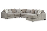Aslan Court Pebble 6-Piece RAF Chaise Sectional from Ashley - Luna Furniture