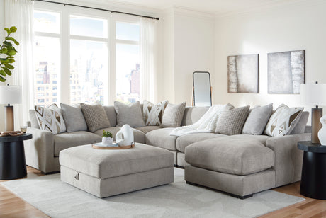 Aslan Court Pebble 6-Piece Sectional with Ottoman from Ashley - Luna Furniture