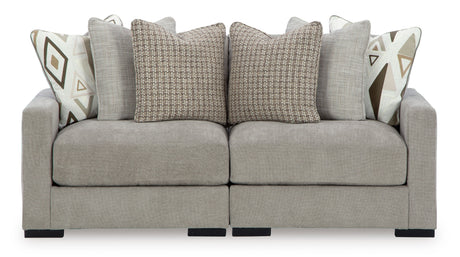 Aslan Court Pebble 2-Piece Loveseat Sectional from Ashley - Luna Furniture