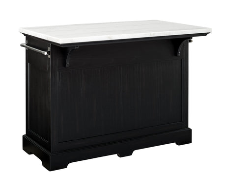 Aspen Ebony/White Marble Top Kitchen Island Set from Steve Silver - Luna Furniture