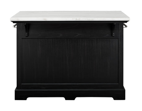 Aspen Ebony/White Marble Top Kitchen Island Set from Steve Silver - Luna Furniture