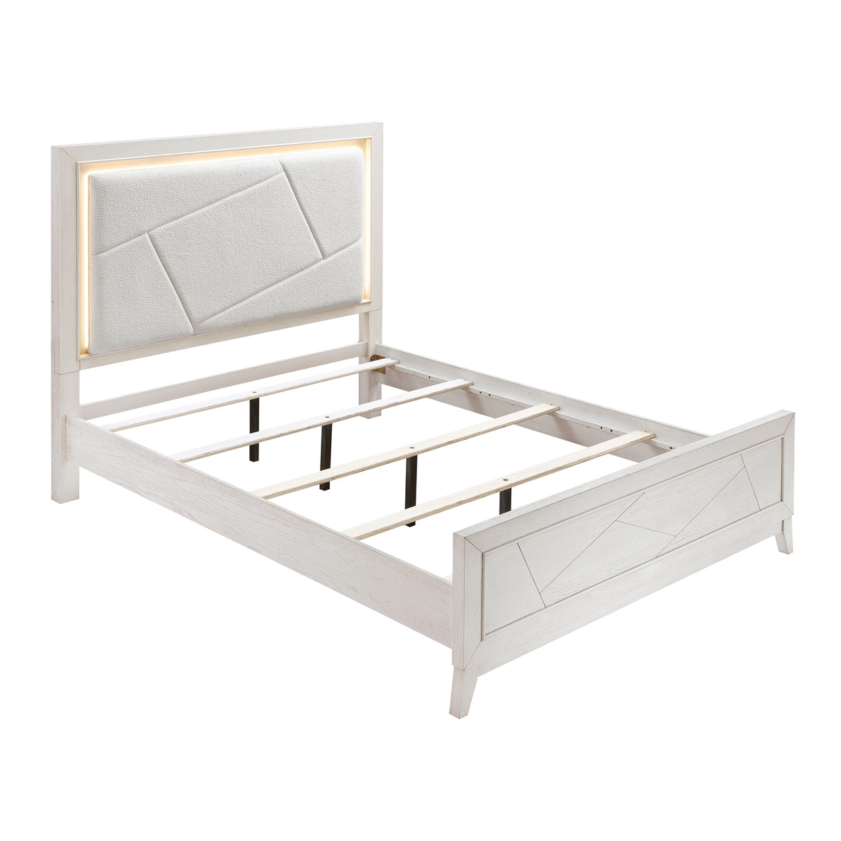 Asteria Antique White King Panel Bed from Homelegance - Luna Furniture