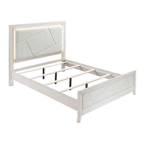 Asteria Antique White King Panel Bed from Homelegance - Luna Furniture