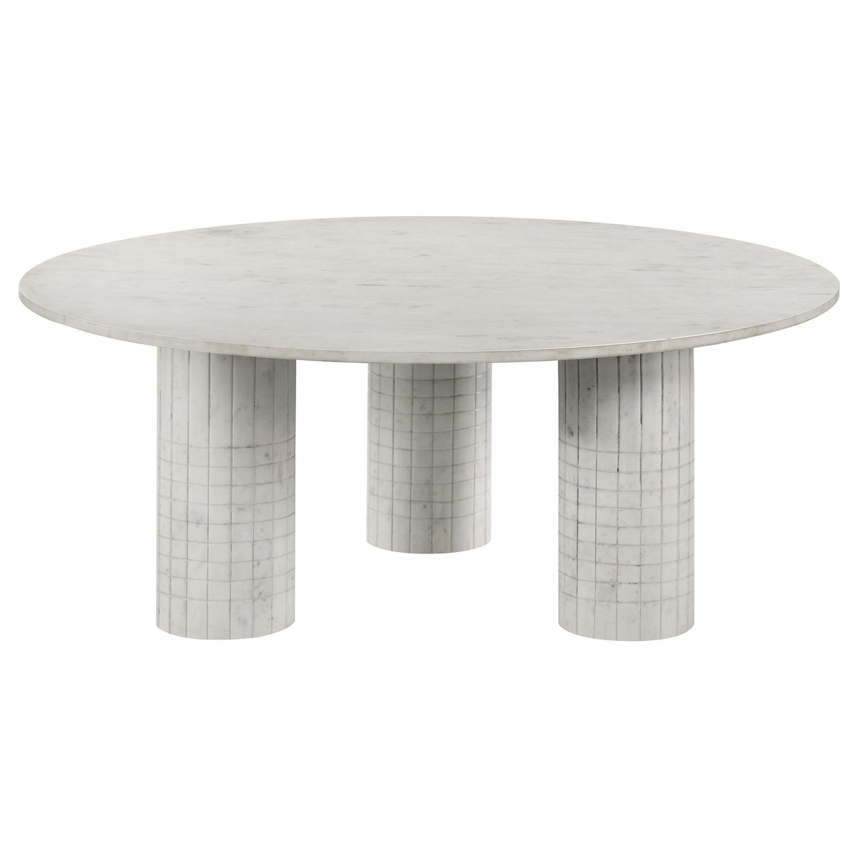 Astoria White 2-Piece Marble Coffee and End Table Set from Coaster - Luna Furniture