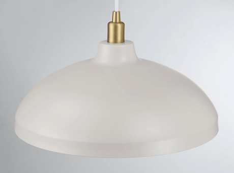 Astral Single Light White Pendant Lamp with Golder Brass Finish for Entrance Kitchen Island 14"D × 8"H from Midinmod - Luna Furniture