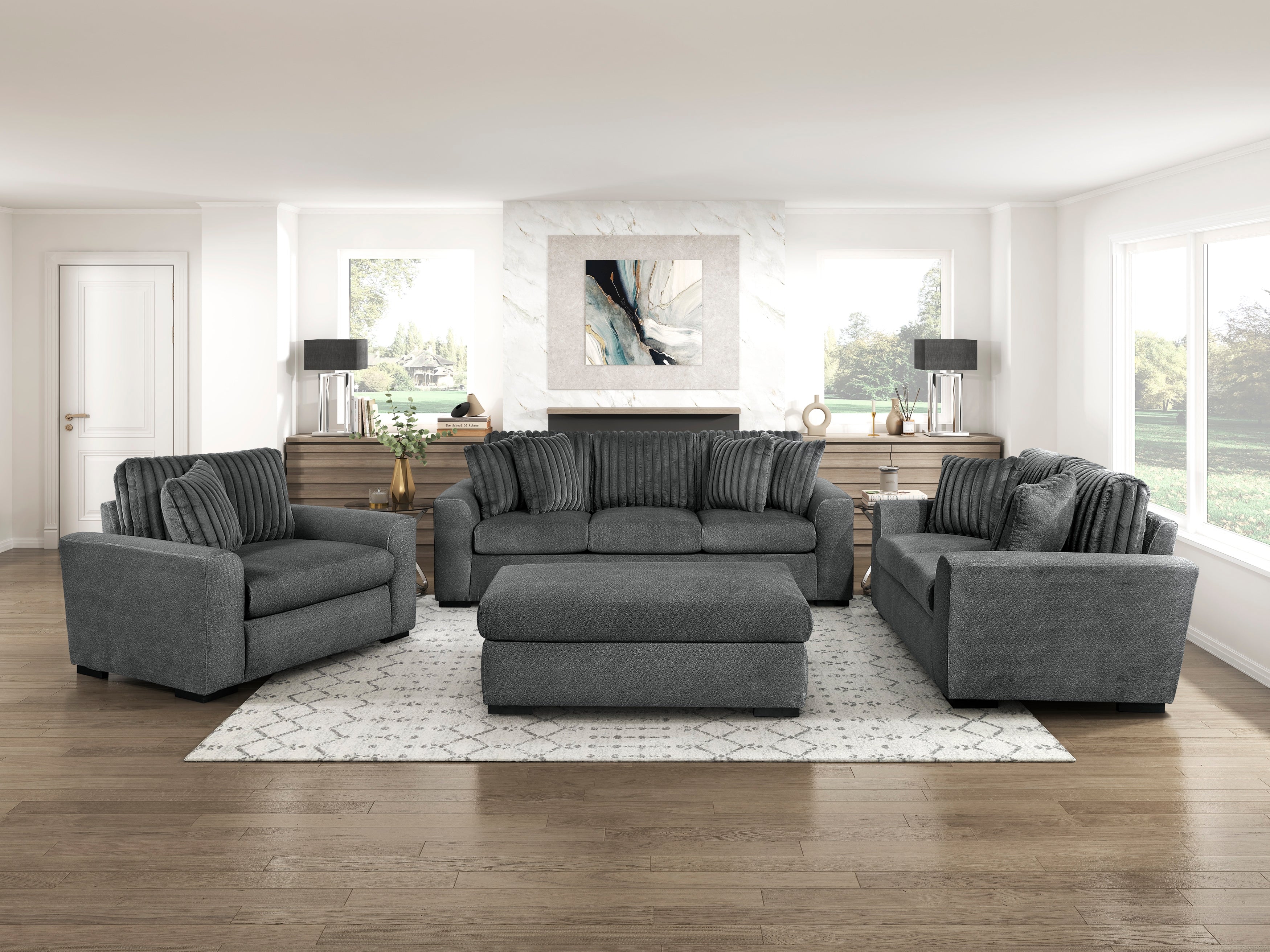 Homelegance Athena Dark Gray Sofa – Luna Furniture