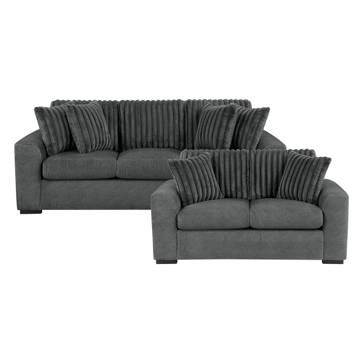Athena Dark Gray Sofa and Loveseat from Homelegance - Luna Furniture