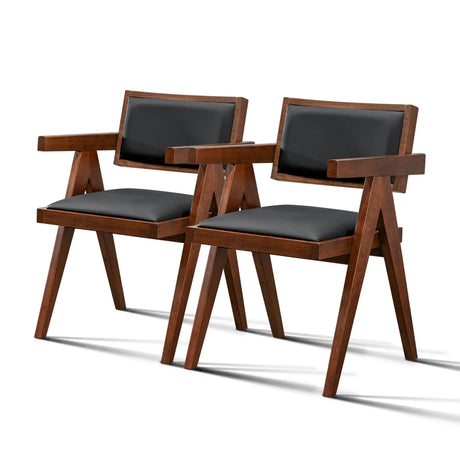 Athena Black Leather Dining Chair (Set of 2) from Ashcroft Furniture - Luna Furniture
