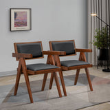 Athena Black Leather Dining Chair (Set of 2) from Ashcroft Furniture - Luna Furniture