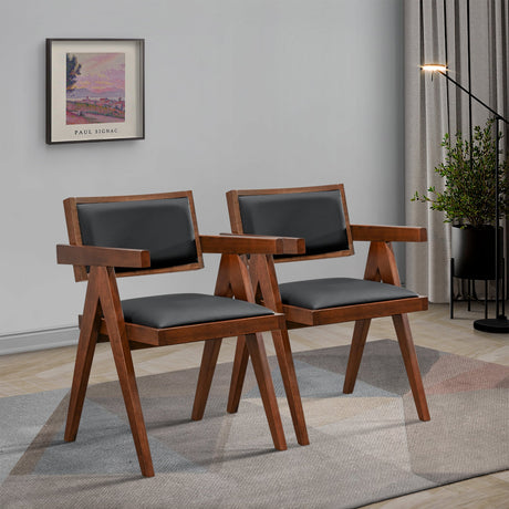 Athena Black Leather Dining Chair (Set of 2) from Ashcroft Furniture - Luna Furniture
