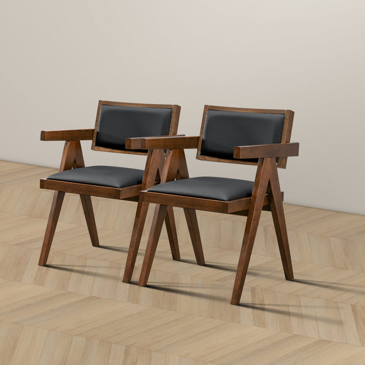 Athena Black Leather Dining Chair (Set of 2) from Ashcroft Furniture - Luna Furniture