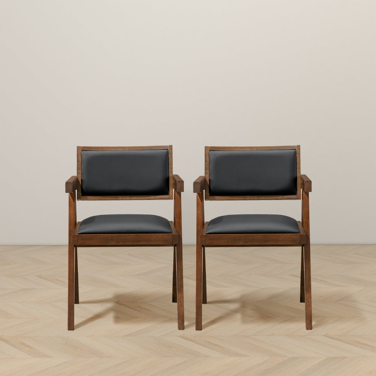 Athena Black Leather Dining Chair (Set of 2) from Ashcroft Furniture - Luna Furniture