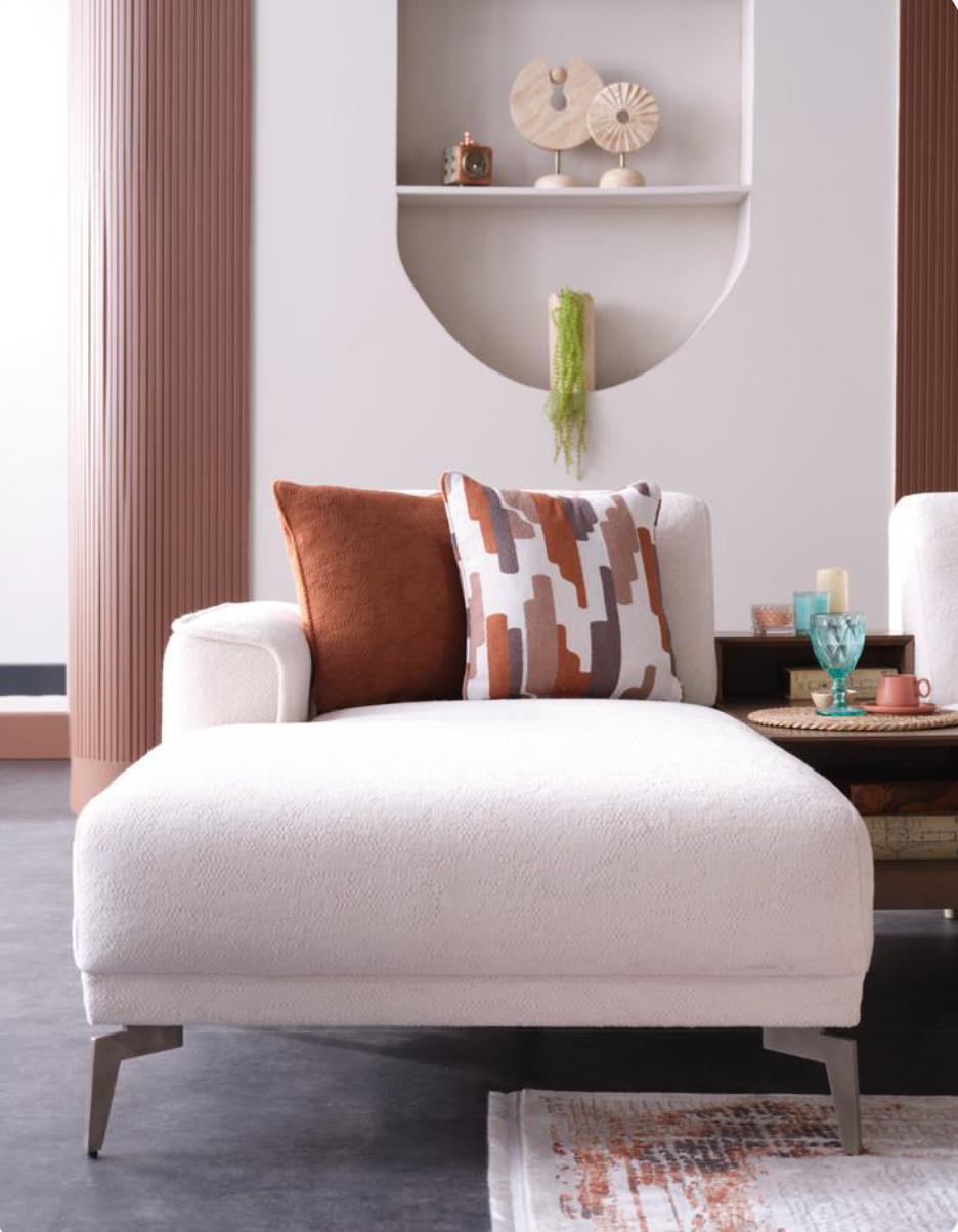 Atlanta Peru Cream Ottoman from Bellona - Luna Furniture