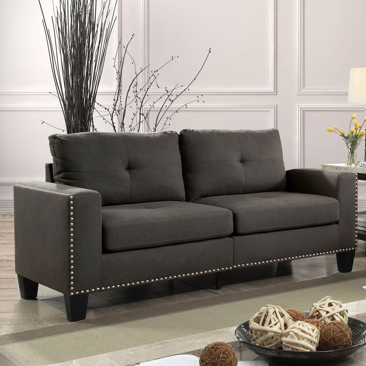 Attwell Gray Sofa from Furniture of America - Luna Furniture