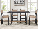 Aubrey 5-Piece 59.5″ Black Finish Counter Dining Set from Steve Silver - Luna Furniture