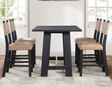 Aubrey 5-Piece 59.5″ Black Finish Counter Dining Set from Steve Silver - Luna Furniture