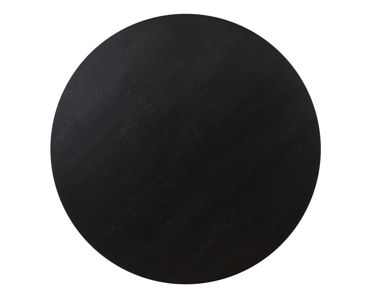 Aubrey 54″ Round Dining Table, Black with Driftwood Stretchers from Steve Silver - Luna Furniture