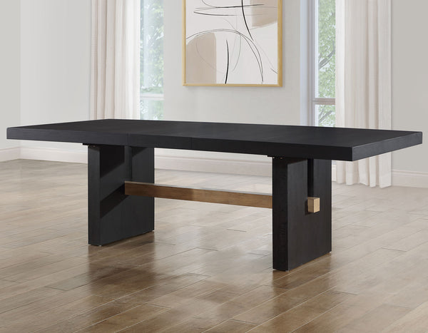 Aubrey Black Extendable Dining Table w/18-inch Leaf