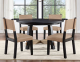 Aubrey Black/Gray 5-Piece 54″ Round Dining Table Set from Steve Silver - Luna Furniture