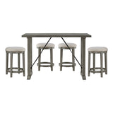 Auburndale Light Gray 5-Piece Counter Height Set from Homelegance - Luna Furniture