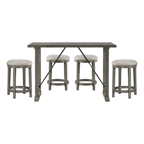 Auburndale Light Gray 5-Piece Counter Height Set from Homelegance - Luna Furniture