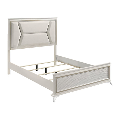 Audra White King Panel Bed from Homelegance - Luna Furniture