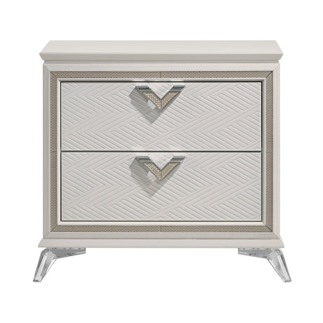 Audra White Nightstand from Homelegance - Luna Furniture