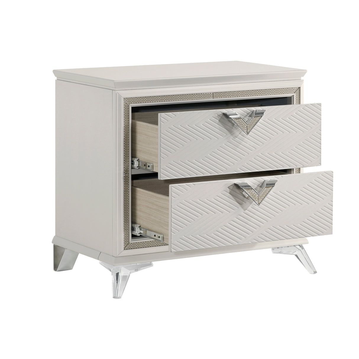 Audra White Nightstand from Homelegance - Luna Furniture