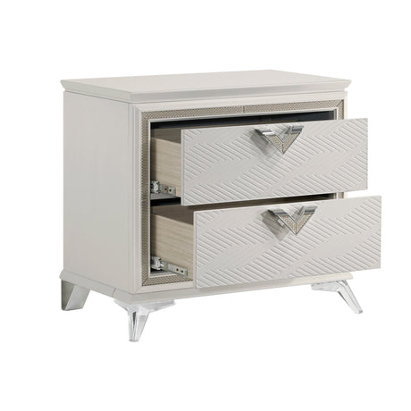 Audra White Nightstand from Homelegance - Luna Furniture