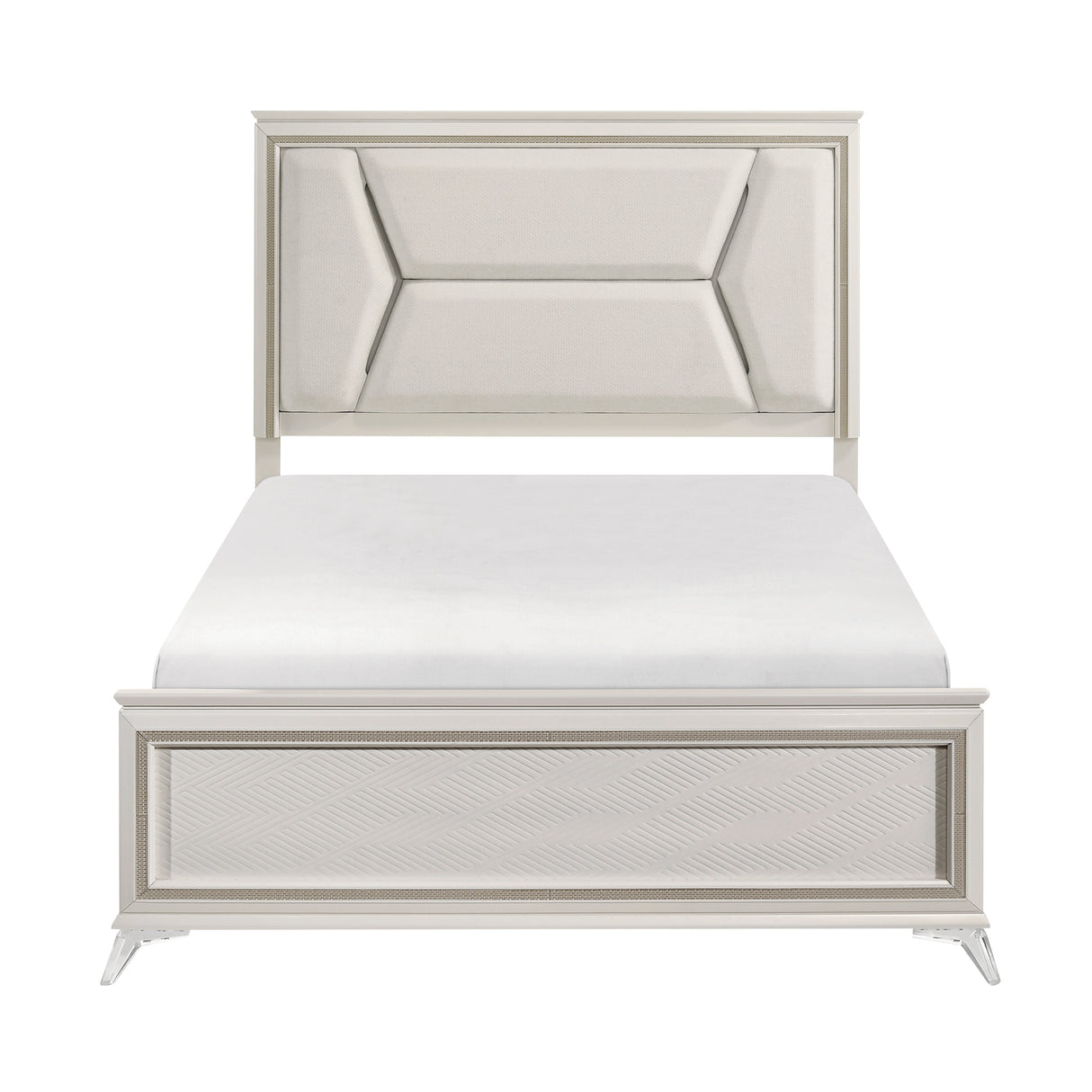 Audra White Queen Panel Bed from Homelegance - Luna Furniture
