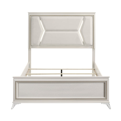 Audra White Queen Panel Bed from Homelegance - Luna Furniture