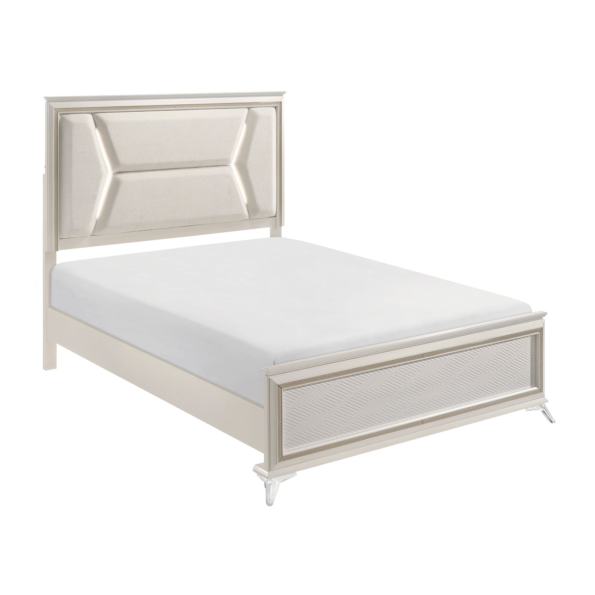 Audra White Queen Panel Bed from Homelegance - Luna Furniture