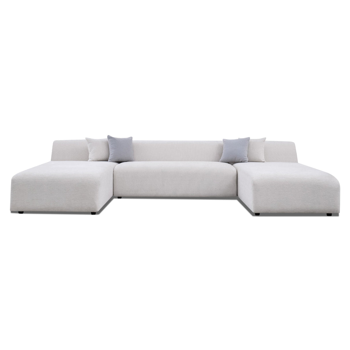 Audrey Cream Chenille U Shape Corner Sofa from Ashcroft Furniture - Luna Furniture